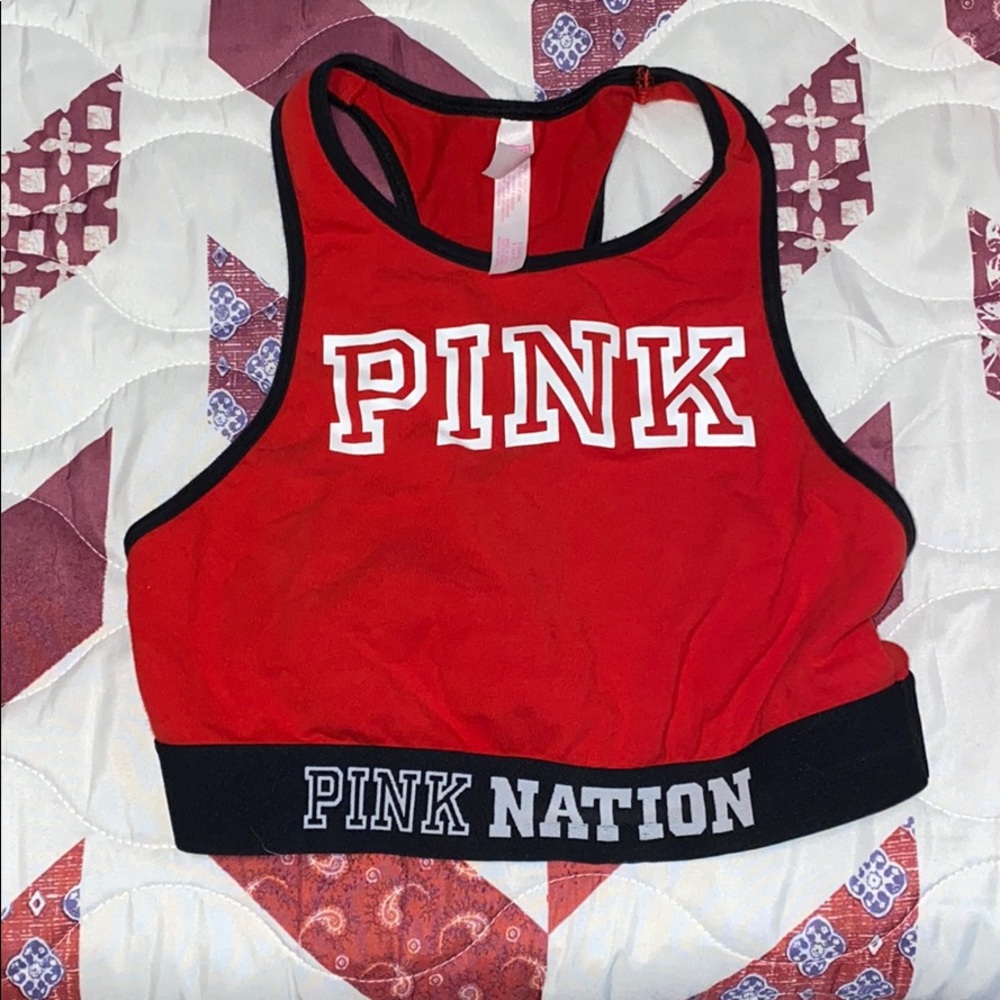 Red Pink Sports Bra